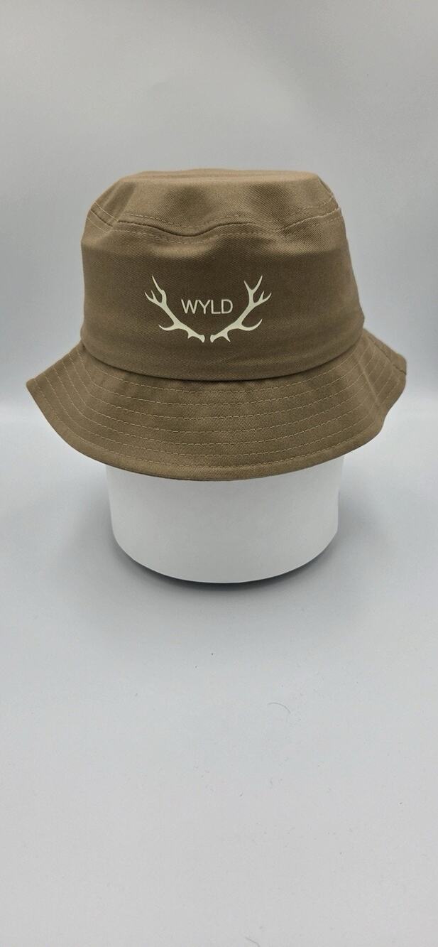 WYLD Khaki Men's Bucket Hat , Outdoor Casual One Size, Solid Pattern, Unisex